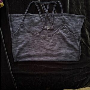 Gray Strappy Workout Tank Top